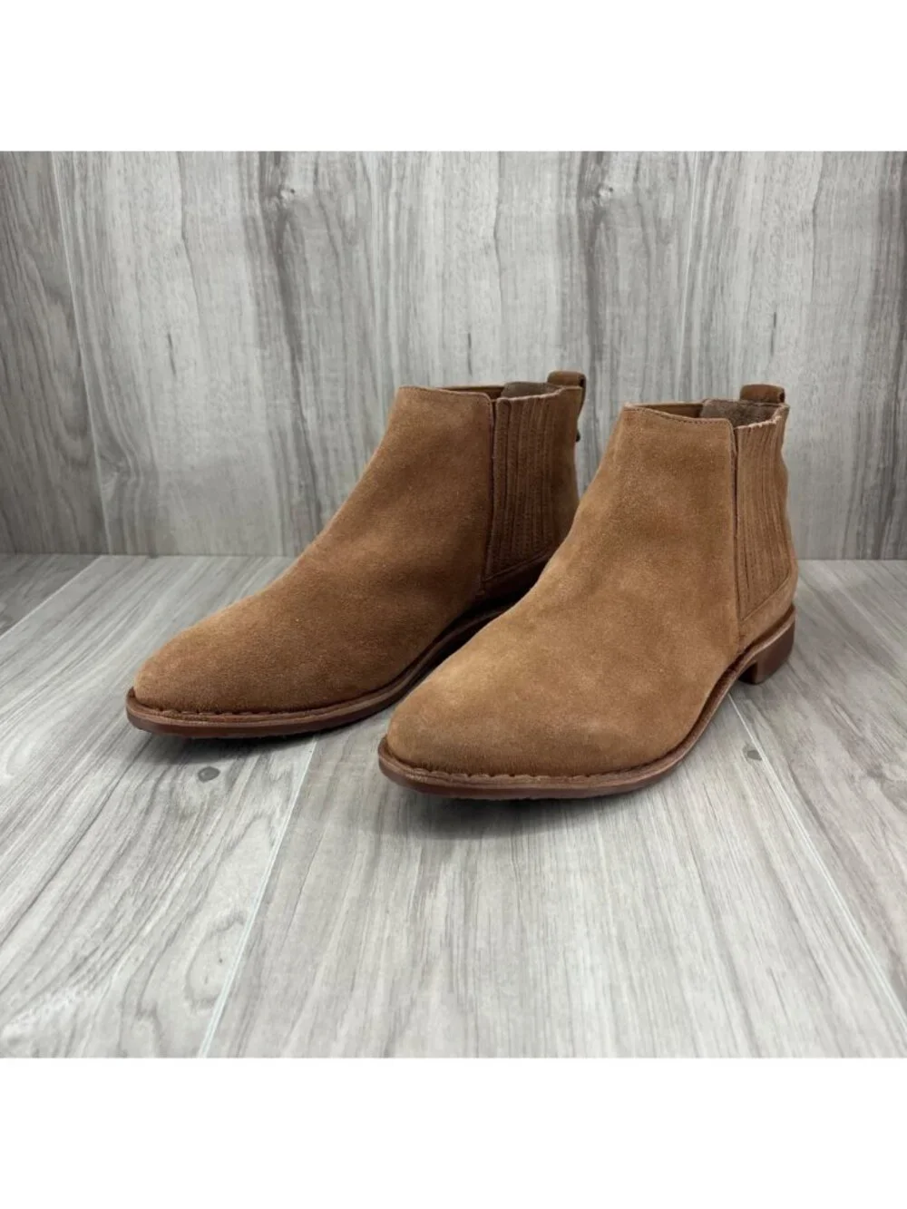 Seychelles Ankle Boots Womens 10 Brown Suede Slip On Chelsea Booties